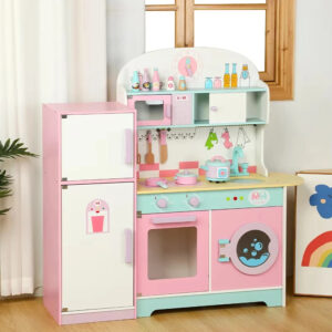 DIY Creative Kitchen Play Toy Educational Pretend Cook with Wooden Blocks Made From Wood Material for Kids