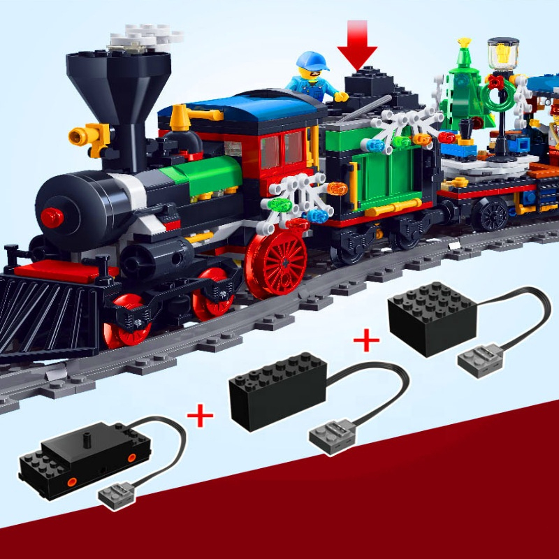 Christmas Steam Train Building Blocks Abs Plastic Bricks Toys - Image 2