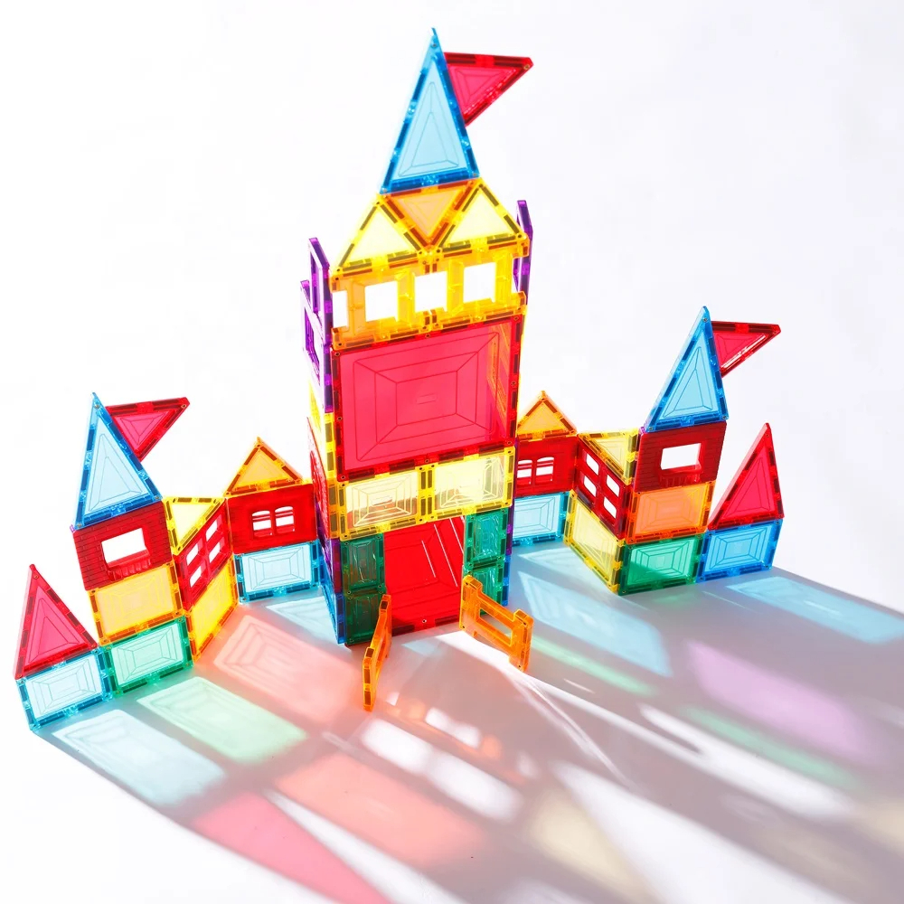 Kids 100 Pcs Educational 3D Magnetic Toy Magnetic Building Block Tiles Set Magnetic Tiles - Image 5