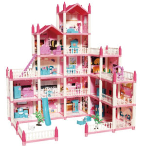 ini Modern White Rattan Playhouse Kitchen Set Durable Plastic DIY Party Accessories Fun Furniture Toys for Big Pretend Play