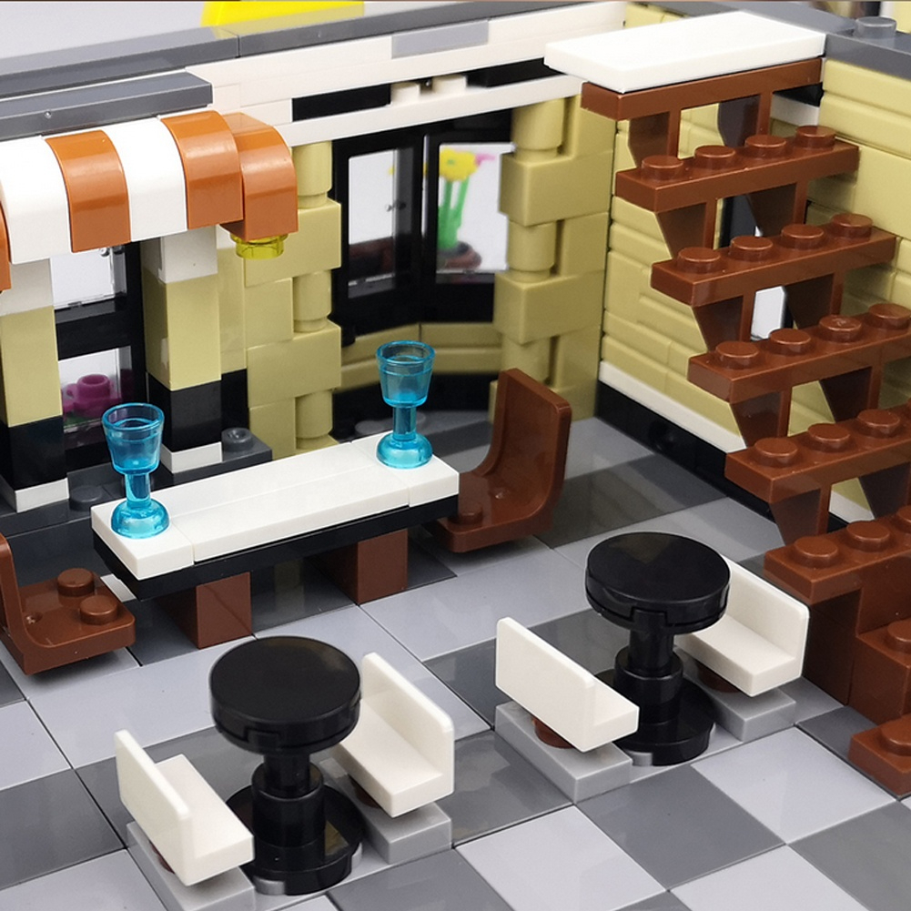 Architecture Building Blocks City Street View Bricks Set Coffee Shop Hill Tavern Garden Hotel Child Toys Gifts - Image 3